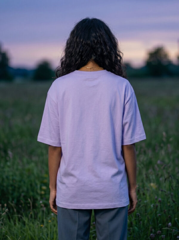 Ecothreadly Topographical Map Oversized T-Shirt For Women In Lavender Back