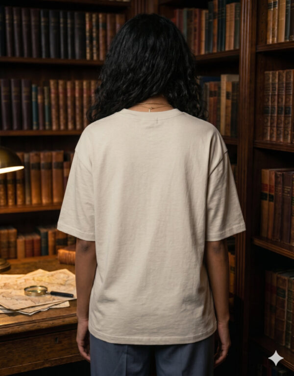 Ecothreadly Topographical Map Oversized T-Shirt For Women In Off White Back