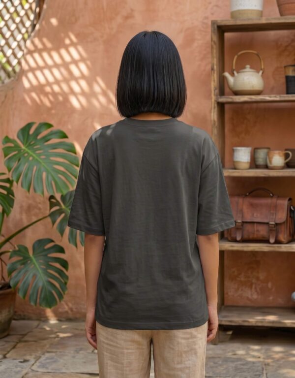 Heavyweight 100 Cotton Wildflower Tee For Women In Black Back