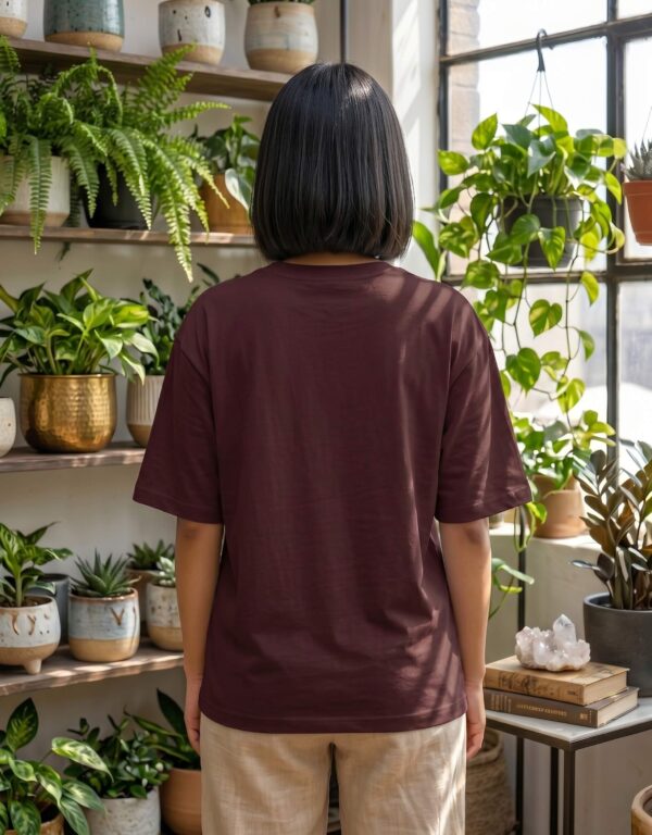 Heavyweight 100 Cotton Wildflower Tee For Women In Maroon Back