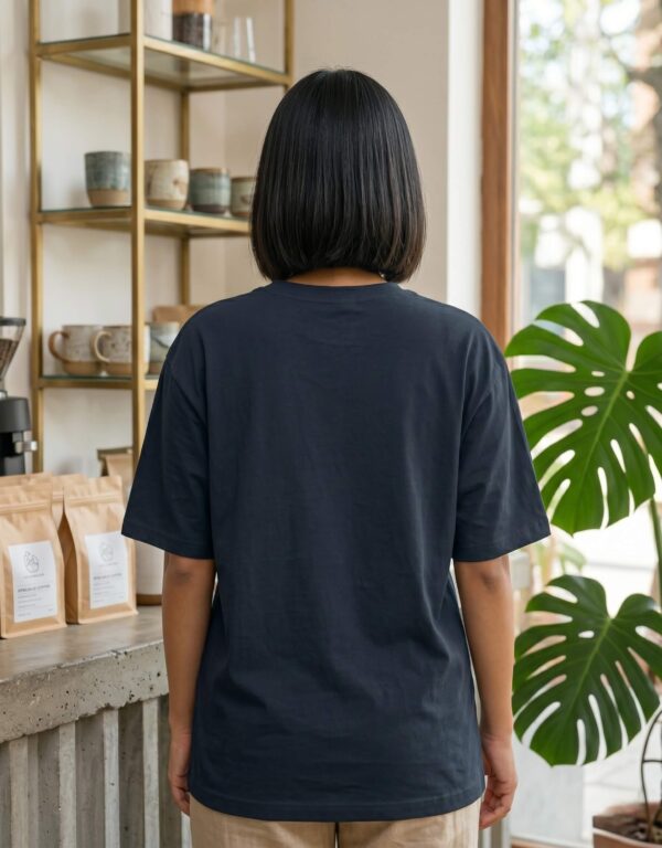 Heavyweight 100 Cotton Wildflower Tee For Women In Navy Blue Back