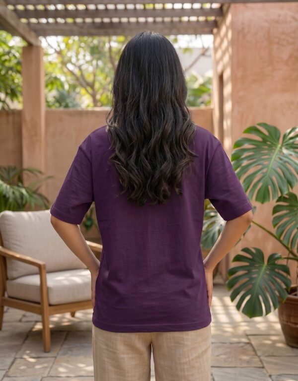 Heavyweight 100 Cotton Wildflower Tee For Women In Purple Back