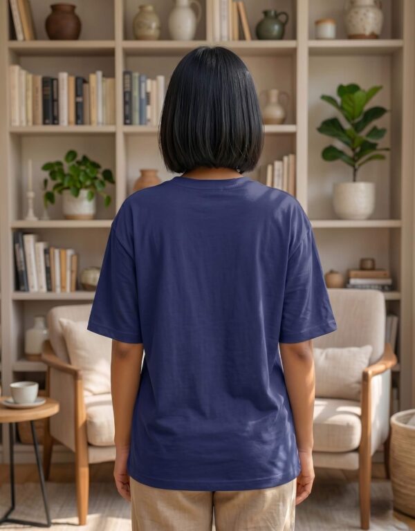 Heavyweight 100 Cotton Wildflower Tee For Women In Royal Blue Back