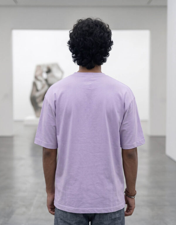 Heavyweight Oversized Cotton Compass Tee For Men Lavender Back