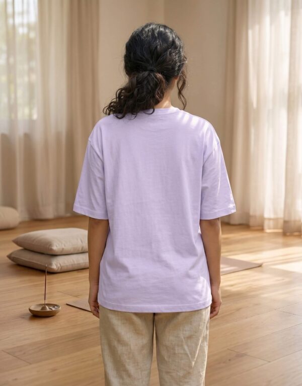 Heavyweight Oversized Cotton Compass Tee For Women Lavender Back