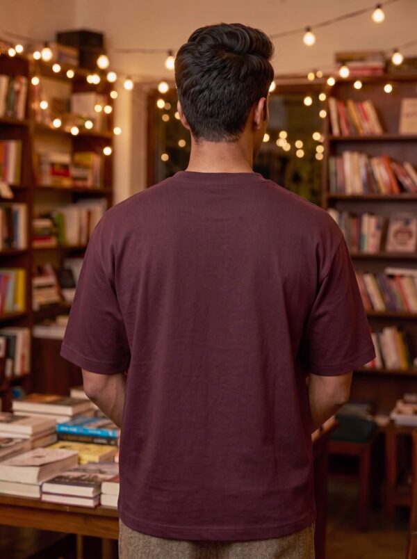 Heavyweight Stay Grounded Oversized Tee For Men In Maroon Back