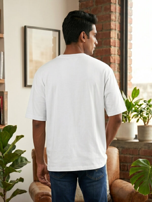 Heavyweight Stay Grounded Oversized Tee For Men In White Back