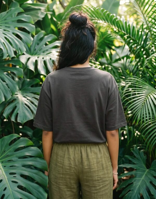 Heavyweight Stay Grounded Oversized Tee For Women In Black Back