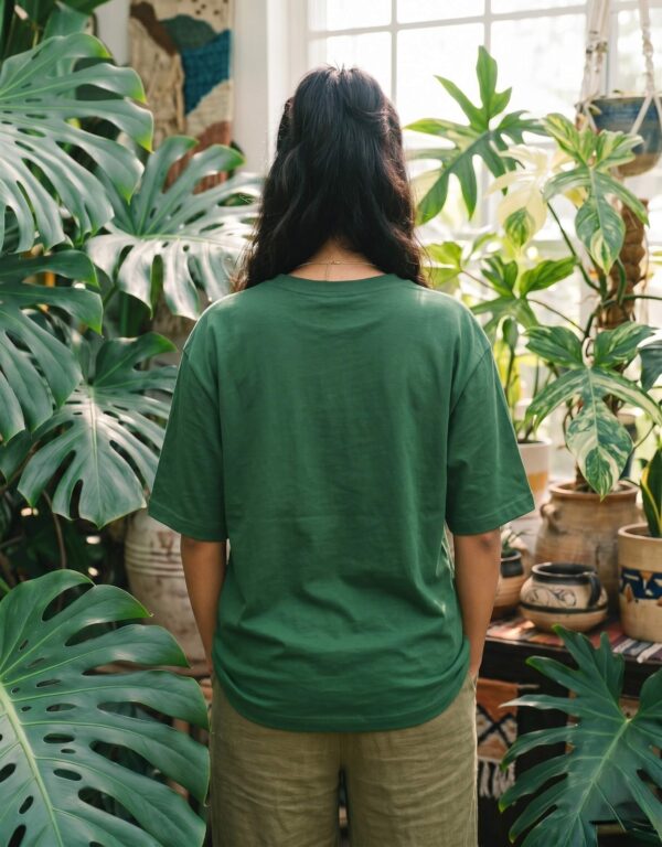 Heavyweight Stay Grounded Oversized Tee For Women In Bottle Green Back