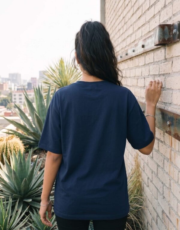 Heavyweight Stay Grounded Oversized Tee For Women In Navy Blue Back