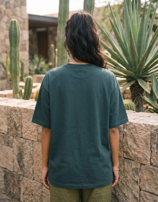 Heavyweight Stay Grounded Oversized Tee For Women In Petrol Blue Back