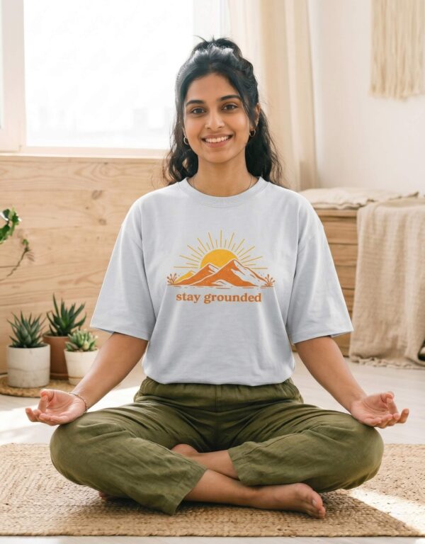 Heavyweight Stay Grounded Oversized Tee For Women In White
