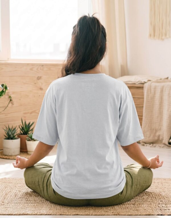 Heavyweight Stay Grounded Oversized Tee For Women In White Back
