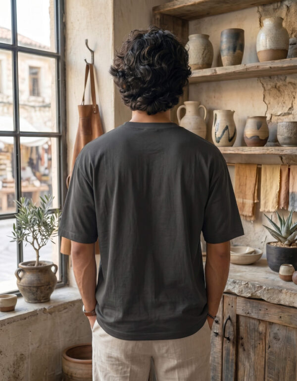 Nomad Minimalist Streetwear T-Shirt For Men In Black Back